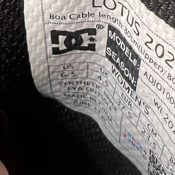 DC Lotus Boa Snowboard Boots Black ADJ0100033 Women’s 6.5 NWOB Snow Boots - Picture 8 of 8